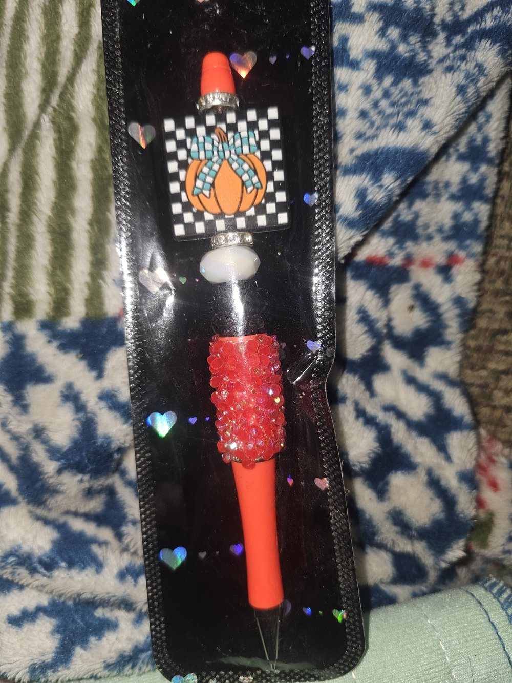 Pumpkin Halloween Decorative Beaded Stylus Pen - Home Office Stationery